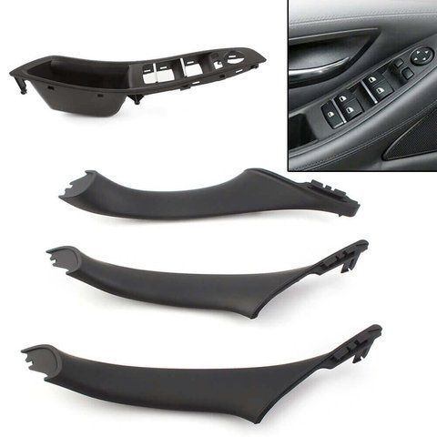 Комплект чёрных матовых внутренних ручек салона BMW 5 Series F10, F11 (4 шт) 1360 фото