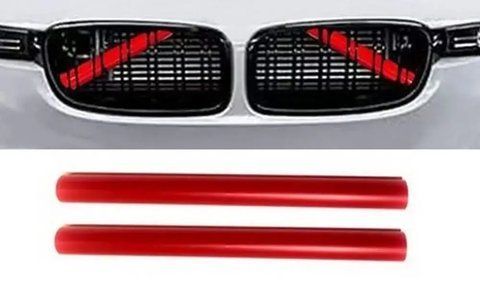 Червоні декоративні вставки в решітку радіатора BMW F10, F06, F12, 5/6/7 Серії БМВ 1946 фото