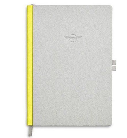 Блокнот з витисненим логотипом MINI Wing Grey/Lemon Лимон, 21,3х15х1,6 см Оригінал 80242445693 139 фото