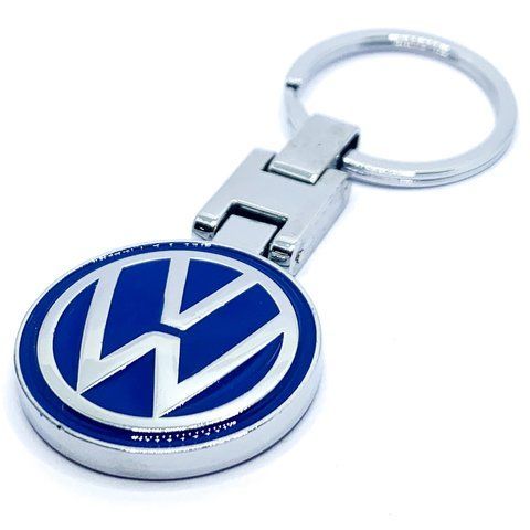 Значок Брелок Volkswagen Фольцваген для ключів автомобіля 33 мм Срібло Синій 1277 фото