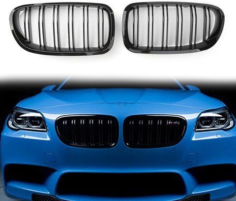 Решітки радіатору BMW F10 F11 F18 Двореберні Чорний Глянець 196 фото