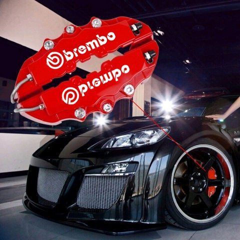 Декоративні накладки на гальмівні супорта Brembo ABS 4 шт M Червоний 1116 фото